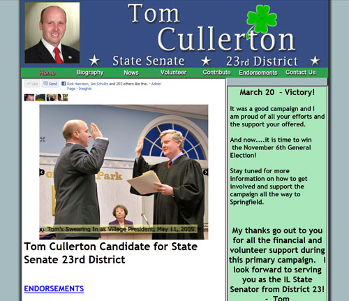 Tom Cullerton for Senate Website